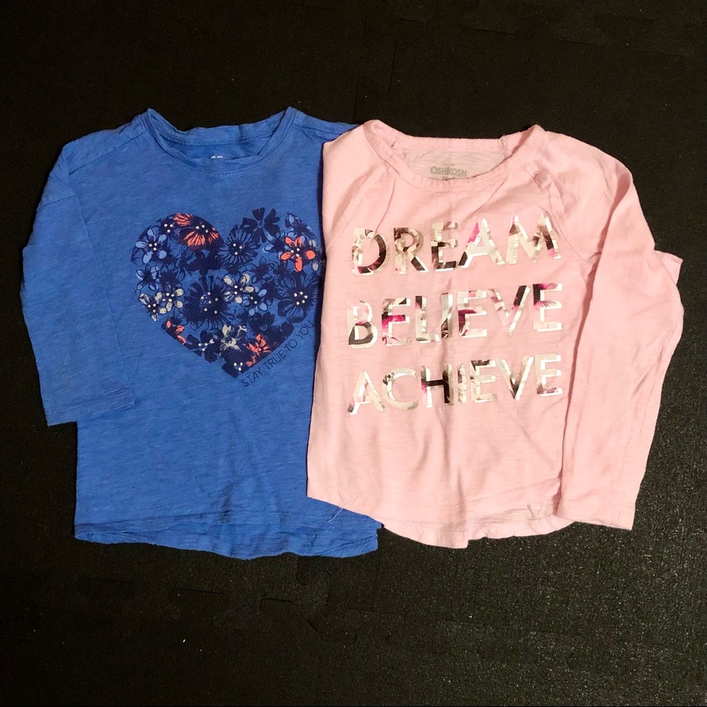 Two Oshkosh Girl’s Graphic Tees Size 5